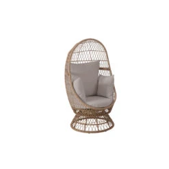 Fauteuil De Jardin Œuf Rotatif Ligne AGAPE En Résine Imitation Bambou