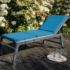 Lot 2 Coussins Bain De Soleil Polyester Bleu 186x53x5 Cm -Mobilier De Jardin 52e1d9ae7564cb7b