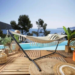 Hamac Beige à Franges Terre Inconnue 285 X 90 Cm 7 Hamac Beige à Franges Terre Inconnue 285 X 90 Cm -Mobilier De Jardin 644be8b92e27f8.72658908