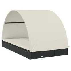 VIDAXL Transat 2 Places Avec Toit Rond Noir 211x112x140 Cm -Mobilier De Jardin 645eceef0d3726.63817551