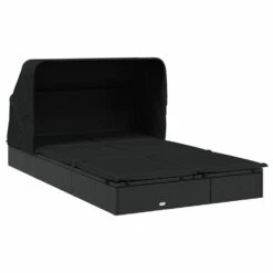 VIDAXL Transat 2 Places Avec Toit Pliable Noir 213x118x97 Cm -Mobilier De Jardin 645ecf0561d6d8.85375102