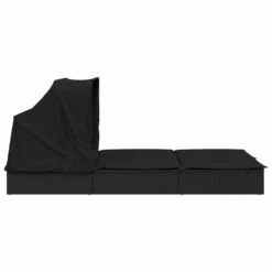 VIDAXL Transat 2 Places Avec Toit Pliable Noir 213x118x97 Cm -Mobilier De Jardin 645ecf05684fd5.37264844