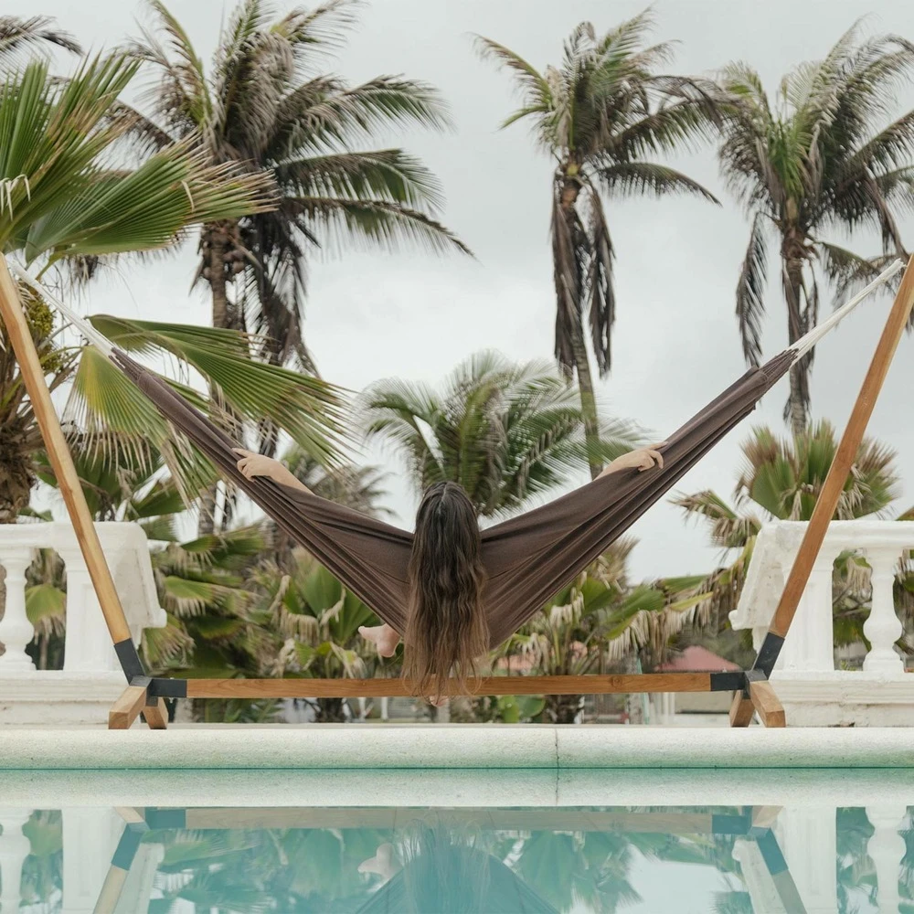 Toile De Hamac Marron. 1 Personne. 100% Polycoton. 240x160cm 2 Toile De Hamac Marron. 1 Personne. 100% Polycoton. 240x160cm – Image 2