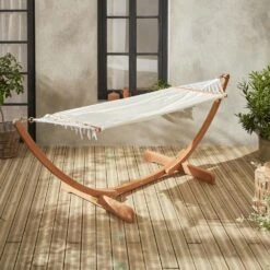 Hamac En Bois - Hamaca - Hamac 317x100cm Avec Toile En Coton -Mobilier De Jardin 6464c9f7dc5ee8.80148151