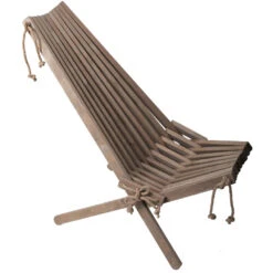 Chilienne En Bois Ecochair (coussin Offert) Aulne Gris -Mobilier De Jardin 6464ca6c8c0b34.84087485