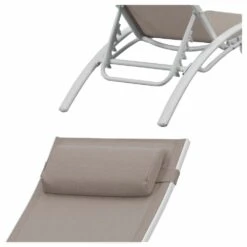 Baisao - Bain De Soleil Courbé Textilène Aluminium - Inclinable - Coussin De Tête - Léger Et Confortable - Taupe/blanc - X2 7 Baisao - Bain De Soleil Courbé Textilène Aluminium - Inclinable - Coussin De Tête - Léger Et Confortable - Taupe/blanc - X2 -Mobilier De Jardin 646d14a3880a75.01058907