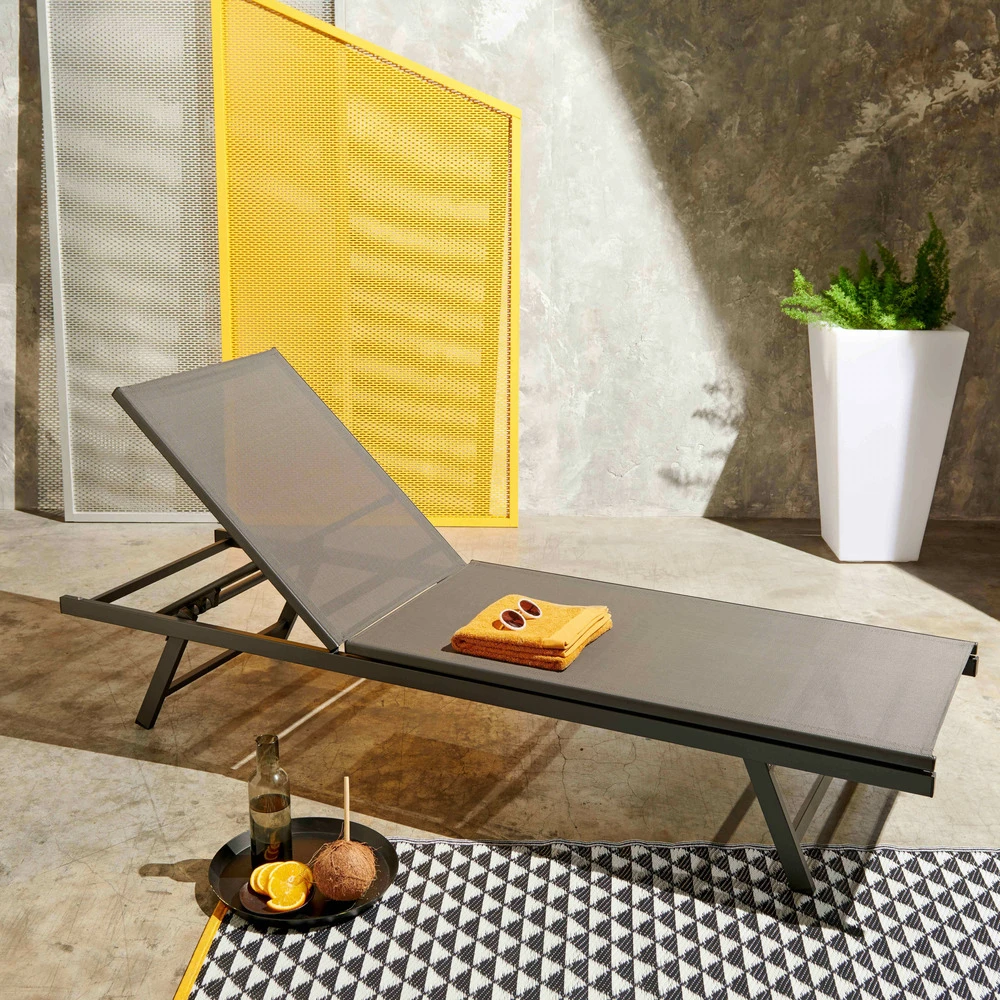 Lot De 2 Bains De Soleil En Acier Gris 5 Lot De 2 Bains De Soleil En Acier Gris – Image 5