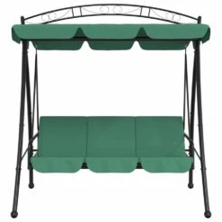 VIDAXL Balancelle De Jardin Avec Auvent Vert 198 Cm Tissu Et Acier -Mobilier De Jardin 646fad87b3aa38.76414517