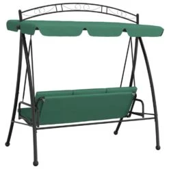 VIDAXL Balancelle De Jardin Avec Auvent Vert 198 Cm Tissu Et Acier -Mobilier De Jardin 646fad87d9b340.62263764
