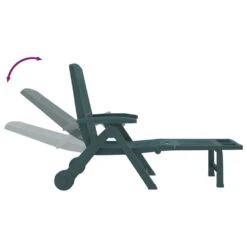 VIDAXL Chaise Longue Pliable Avec Roues Vert Pp -Mobilier De Jardin 6470a72d493e22.19174135