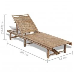 VIDAXL Chaise Longue En Bambou -Mobilier De Jardin 6478e73e3b7343.11572792