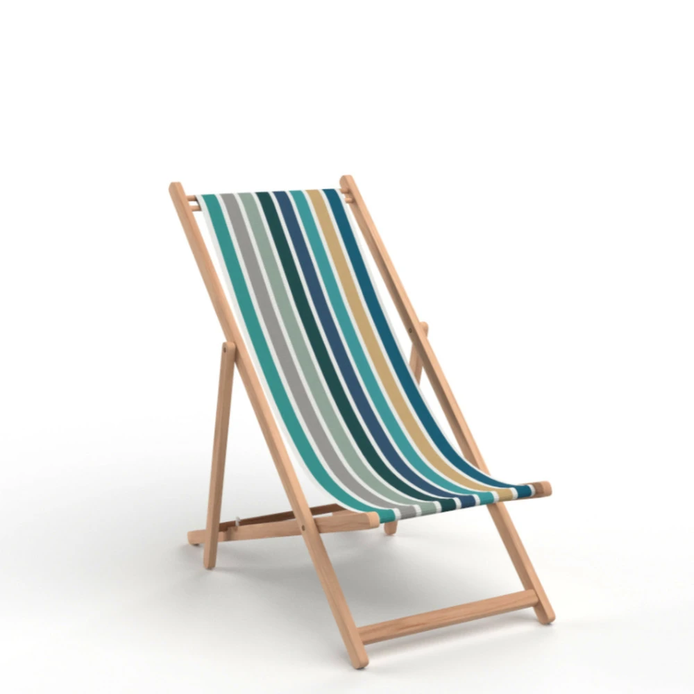 Lot De 2 Chiliennes Pliantes Réglables - Structure Hêtre Toile 100 % Coton Amovible Multicolore Bleu - Garlin Ocean Artiga 3 Lot De 2 Chiliennes Pliantes Réglables - Structure Hêtre Toile 100 % Coton Amovible Multicolore Bleu - Garlin Ocean Artiga – Image 3