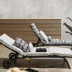 Coussin Pour Bain De Soleil Noir Et Blanc 186 X 60 X 5cm -Mobilier De Jardin 64886579343e78.96803827