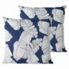 Lot De 2 Coussins Carrés Polyester Abaca Bleu 45x45x8 Cm