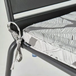 Lot De 4 Galettes De Chaise Polyester Abaca Gris 40x40x3 Cm -Mobilier De Jardin 6488658dcff496.02036527