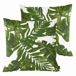 Lot De 2 Coussins Carrés Polyester Jungle 45x45x8 Cm
