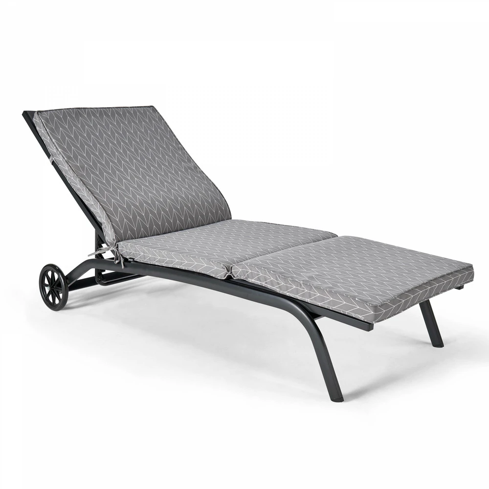 Coussin Bain De Soleil Polyester Gris 186 X 60 X 5 Cm 2 Coussin Bain De Soleil Polyester Gris 186 X 60 X 5 Cm – Image 2