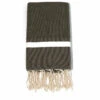 Fouta En Coton Tissage Nid D'abeille Spa 100x200cm Gris Foncé