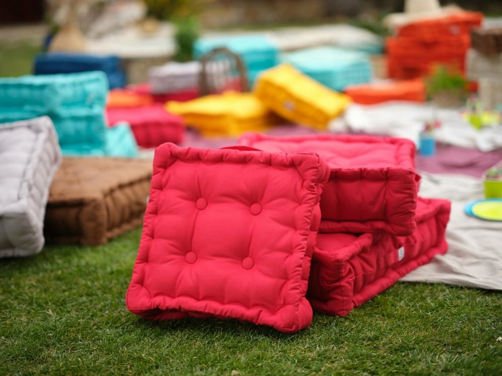 Coussin De Sol Lot De 2 - 40 X 40 Cm Rouge Piment 2 Coussin De Sol Lot De 2 - 40 X 40 Cm Rouge Piment â Image 2