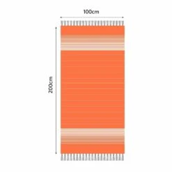 Fouta En Coton Miami 100x200cm Orange -Mobilier De Jardin 648b51d32e0166.28973108