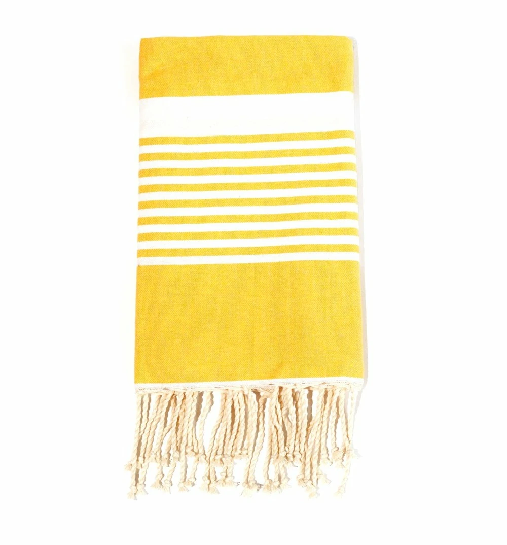 Fouta En Coton Arthur 100x200cm Jaune 1 Fouta En Coton Arthur 100x200cm Jaune