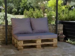 Lot Matelas Pour Palette Déhoussable Avec Assise De 120x80x10cm Et Dossier Gris Carbone -Mobilier De Jardin 648b5533c32420.68772042