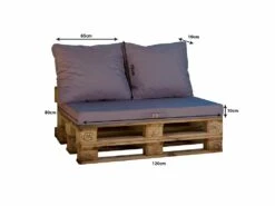 Lot Matelas Pour Palette Déhoussable Avec Assise De 120x80x10cm Et Dossier Gris Carbone -Mobilier De Jardin 648b5533c80c34.33786829