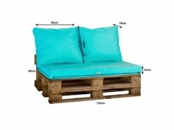 Lot Matelas Pour Palette Déhoussable Avec Assise De 120x80x10cm Et Dossier Bleu Caraibes -Mobilier De Jardin 648b5536036882.44607908