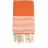 Fouta En Coton Tissage Nid D'abeille Ziwane 100x200cm Orange
