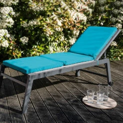 Lot De 2 Coussins Bain De Soleil Polyester Bleu 186x53x5 Cm -Mobilier De Jardin 7b80593979971f92