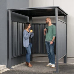 Abri à Vélos En Acier Thermolaqué Gris Anthracite 3,6m² Westmann 8 Abri à Vélos En Acier Thermolaqué Gris Anthracite 3,6m² Westmann -Mobilier De Jardin abri a velos en acier thermolaque gris anthracite 36m westmann 2