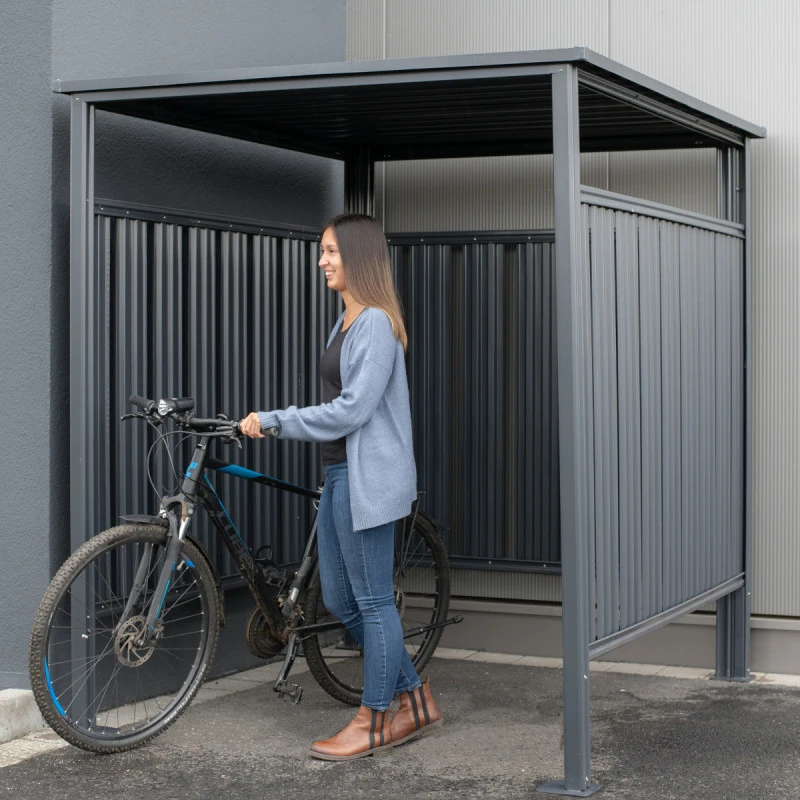 Abri à Vélos En Acier Thermolaqué Gris Anthracite 3,6m² Westmann 4 Abri à Vélos En Acier Thermolaqué Gris Anthracite 3,6m² Westmann – Image 4