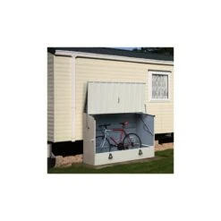 Abri à Vélos En Métal 1750L Crème 1,74m² + Kit D'ancrage TRIMETALS -Mobilier De Jardin abri a velos en metal 1750l creme 174m trimetals 2