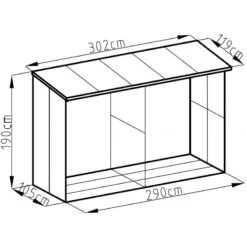 Abri Buches En Métal Anthracite 6 Stères X-metal -Mobilier De Jardin abri buches en metal anthracite 6 steres x metal 4