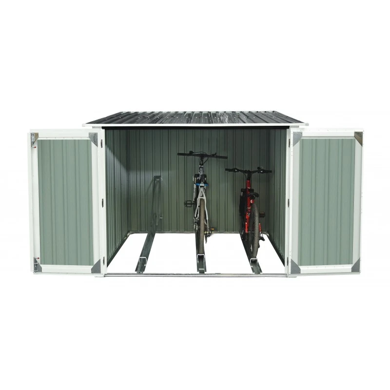 Abri Pour 3 Vélos En Métal Anthracite 3,32m² + Kit D'ancrage X-METAL 2 Abri Pour 3 Vélos En Métal Anthracite 3,32m² + Kit D'ancrage X-METAL – Image 2