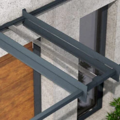 Auvent Marquise En Acrylique Gris Clair NANCY™ 3000 – Canopia By Palram -Mobilier De Jardin auvent marquise en acrylique gris clair nancy 3000 canopia 3