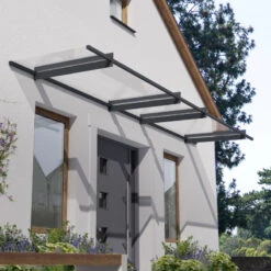 Auvent Marquise En Acrylique Gris Clair NANCY™ 4100 – Canopia By Palram