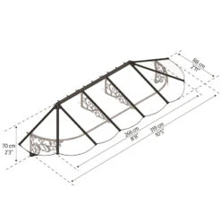 Auvent Marquise En Polycarbonate 4mm Lily XL™ 2600 – Canopia -Mobilier De Jardin auvent marquise en polycarbonate 4mm lily xl 3150 canopia 2