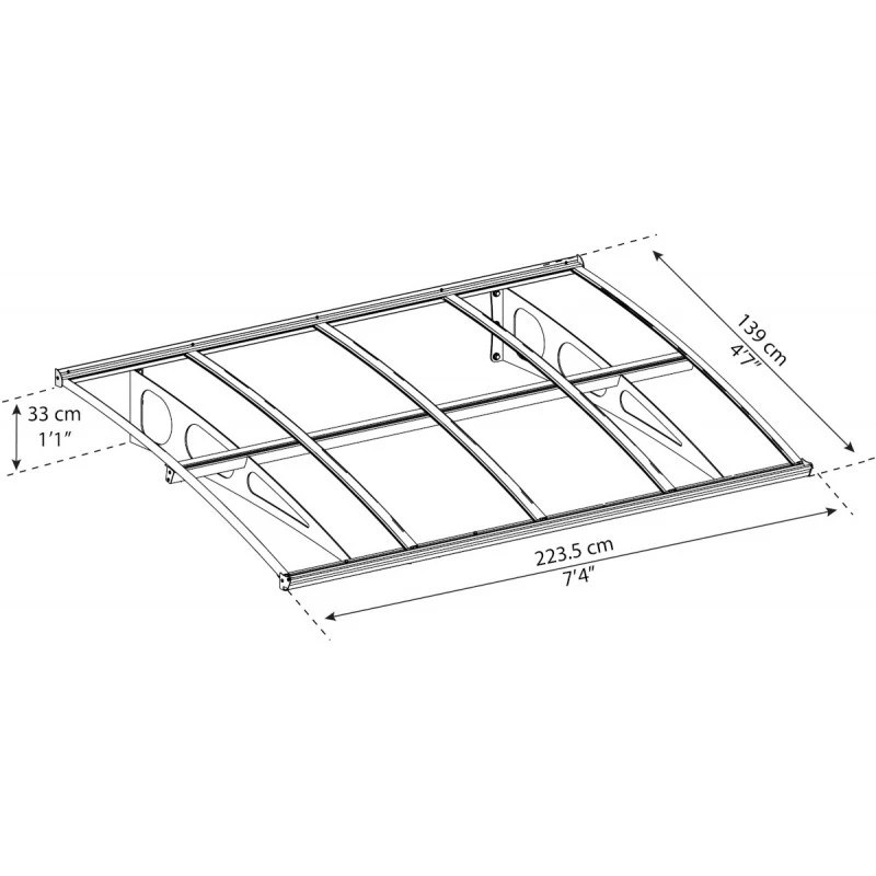 Auvent Marquise En Polycarbonate 6mm Bordeaux™ 2230 – Canopia By Palram 6 Auvent Marquise En Polycarbonate 6mm Bordeaux™ 2230 – Canopia By Palram – Image 6