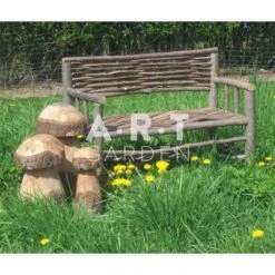 Banc De Jardin En Bois De Noisetier Tressé