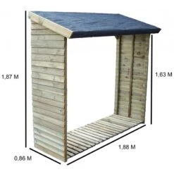 Bucher Mural 2 Stères En Bois Massif Certifié FSC Traité Autoclave -Mobilier De Jardin bucher mural en bois massif certifie traite autoclave 2