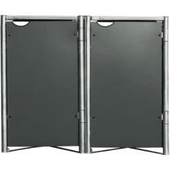 Cache-poubelle 2 Compartiments Müllbox En Aluminium Gris 2x240L – HIDE