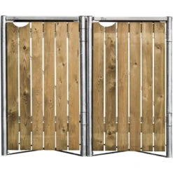 Cache-poubelle 2 Compartiments Müllbox En Bois Traité Naturel 2x140L – HIDE -Mobilier De Jardin cache poubelle 2 compartiments mullbox en bois traite naturel 2x140l hide 2