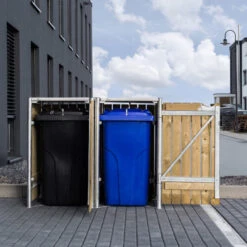 Cache-poubelle 2 Compartiments Müllbox En Bois Traité Naturel 2x240L – HIDE -Mobilier De Jardin cache poubelle 2 compartiments mullbox en bois traite naturel 2x240l hide 5