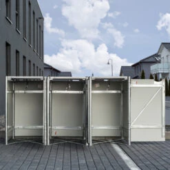 Cache-poubelle 3 Compartiments Müllbox En Aluminium Noir 3x240L – HIDE -Mobilier De Jardin cache poubelle 3 compartiments mullbox en aluminium noir 3x240l hide 4