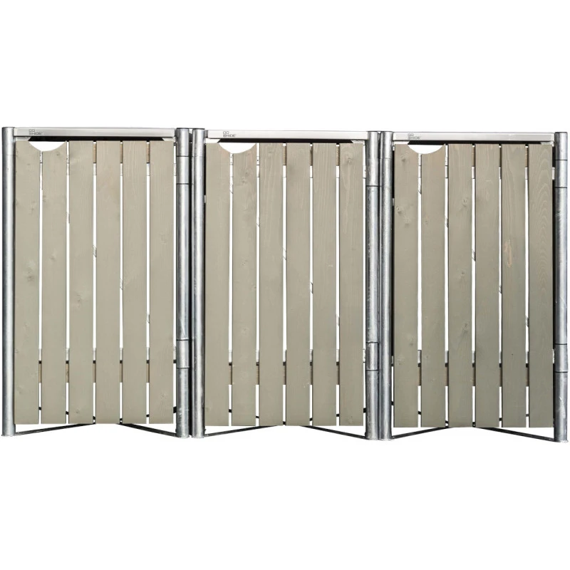 Cache-poubelle 3 Compartiments Müllbox En Bois Traité Gris 3x140L – HIDE 2 Cache-poubelle 3 Compartiments Müllbox En Bois Traité Gris 3x140L – HIDE – Image 2