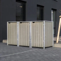 Cache-poubelle 3 Compartiments Müllbox En Bois Traité Gris 3x140L – HIDE 5 Cache-poubelle 3 Compartiments Müllbox En Bois Traité Gris 3x140L – HIDE -Mobilier De Jardin cache poubelle 3 compartiments mullbox en bois traite gris 3x140l hide 2