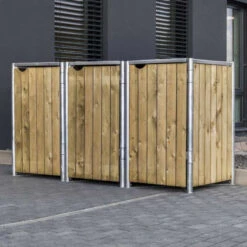 Cache-poubelle 3 Compartiments Müllbox En Bois Traité Naturel 3x140L – HIDE 9 Cache-poubelle 3 Compartiments Müllbox En Bois Traité Naturel 3x140L – HIDE -Mobilier De Jardin cache poubelle 3 compartiments mullbox en bois traite naturel 3x140l hide 3