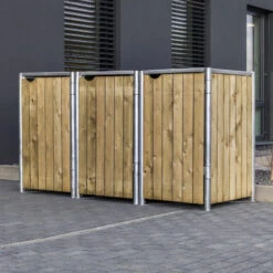 Cache-poubelle 3 Compartiments Müllbox En Bois Traité Naturel 3x140L – HIDE 10 Cache-poubelle 3 Compartiments Müllbox En Bois Traité Naturel 3x140L – HIDE -Mobilier De Jardin cache poubelle 3 compartiments mullbox en bois traite naturel 3x140l hide 4