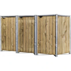 Cache-poubelle 3 Compartiments Müllbox En Bois Traité Naturel 3x240L – HIDE 8 Cache-poubelle 3 Compartiments Müllbox En Bois Traité Naturel 3x240L – HIDE -Mobilier De Jardin cache poubelle 3 compartiments mullbox en bois traite naturel 3x240l hide 2